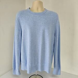 Theory Sweater Pullover Mens XL Blue Riland Crewneck Stretch Knit Blue Long Slv